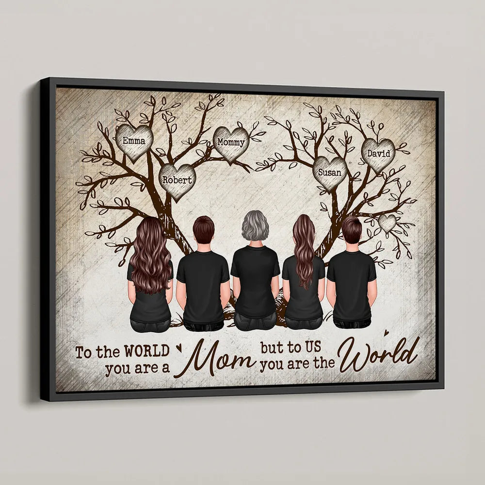 Personalized Family Hearts Poster - Custom Canvas Gift for Mom