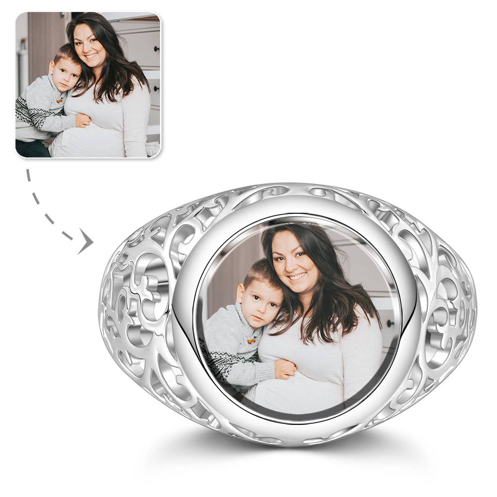 Any Photo - Personalized Round Woman Photo Ring