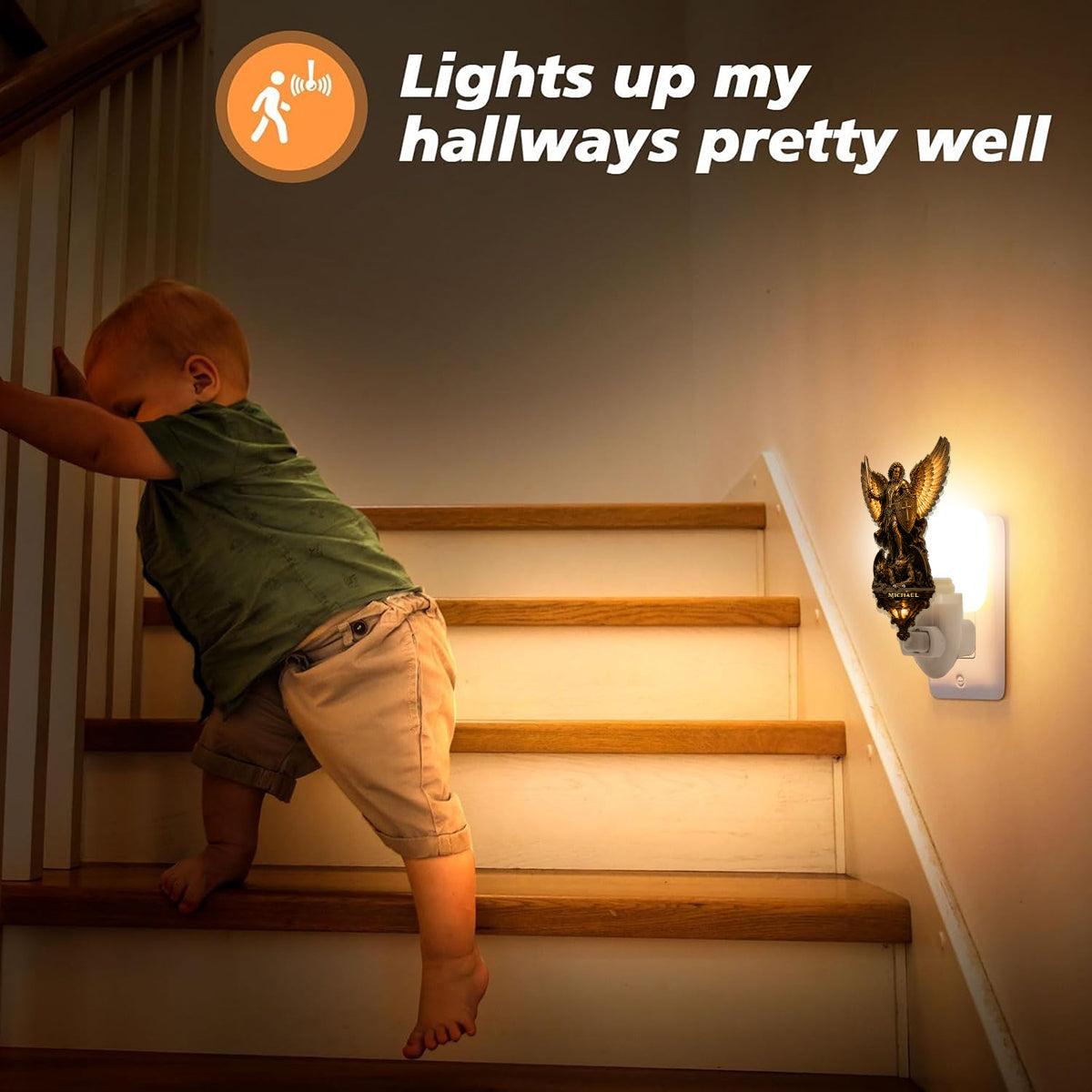 Archangel Michael, Guardian Of Light & Valor - Personalized Christian Plug-In Night Light