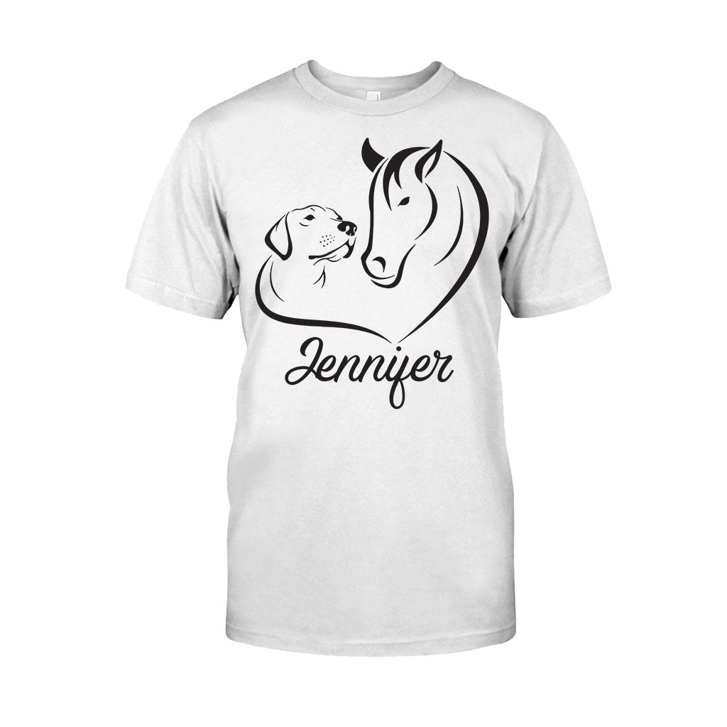 Horse And Dog - Personalized Horse T-shirt And Hoodie