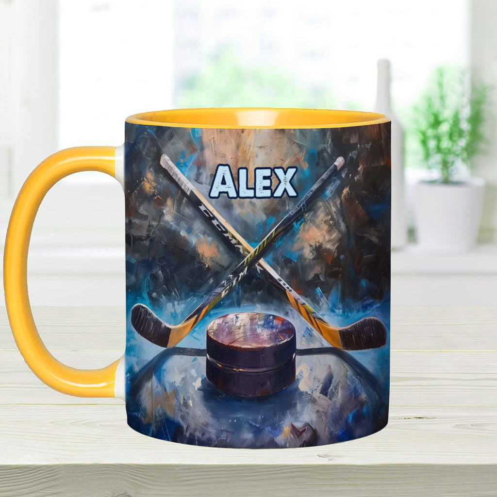 It's Being Better - Personalized Hockey Accent Mug