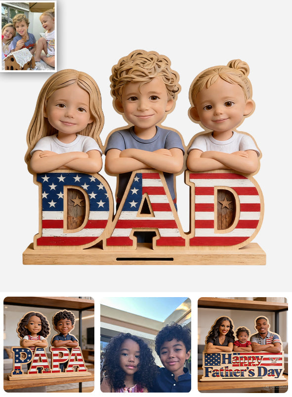 Father's Day Gift - Personalized Father 2 Layered Big Freestanding