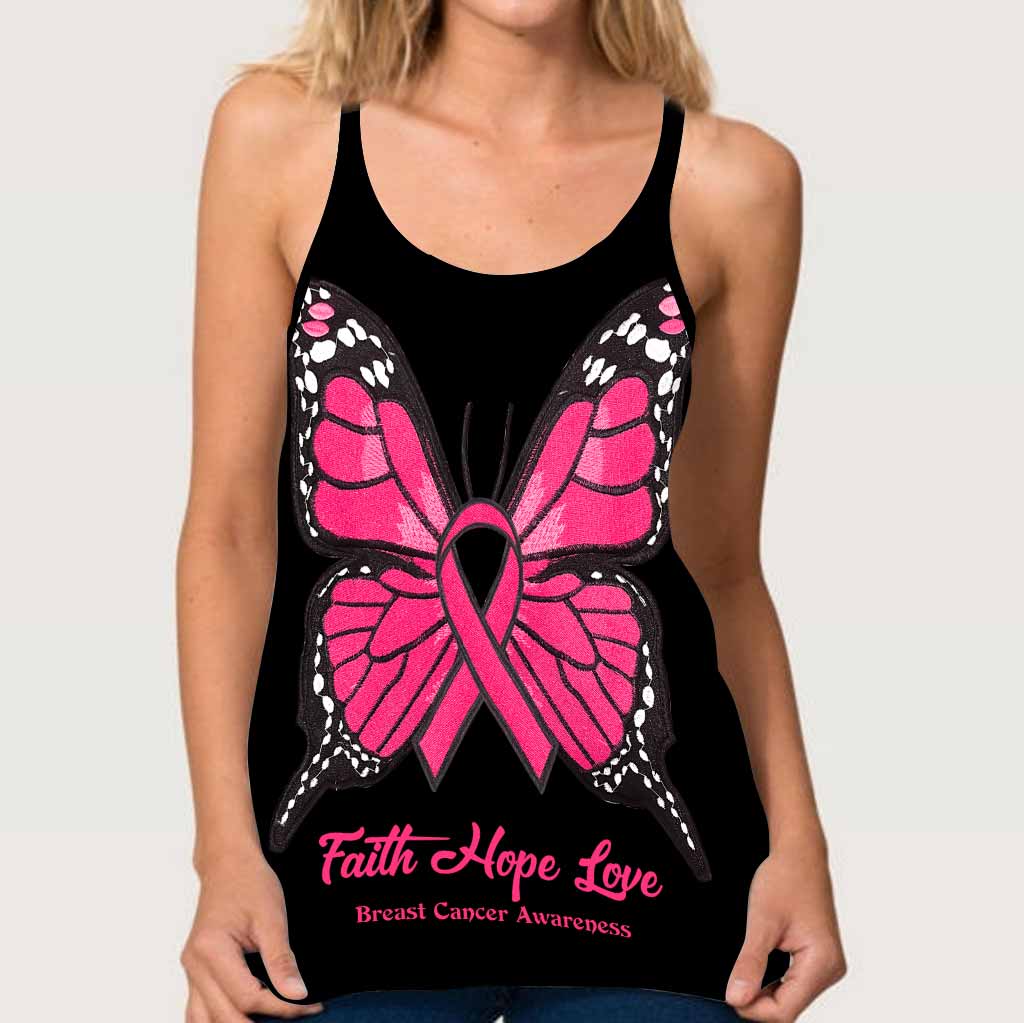 Faith Hope Love - Breast Cancer Awareness Cross Tank Top