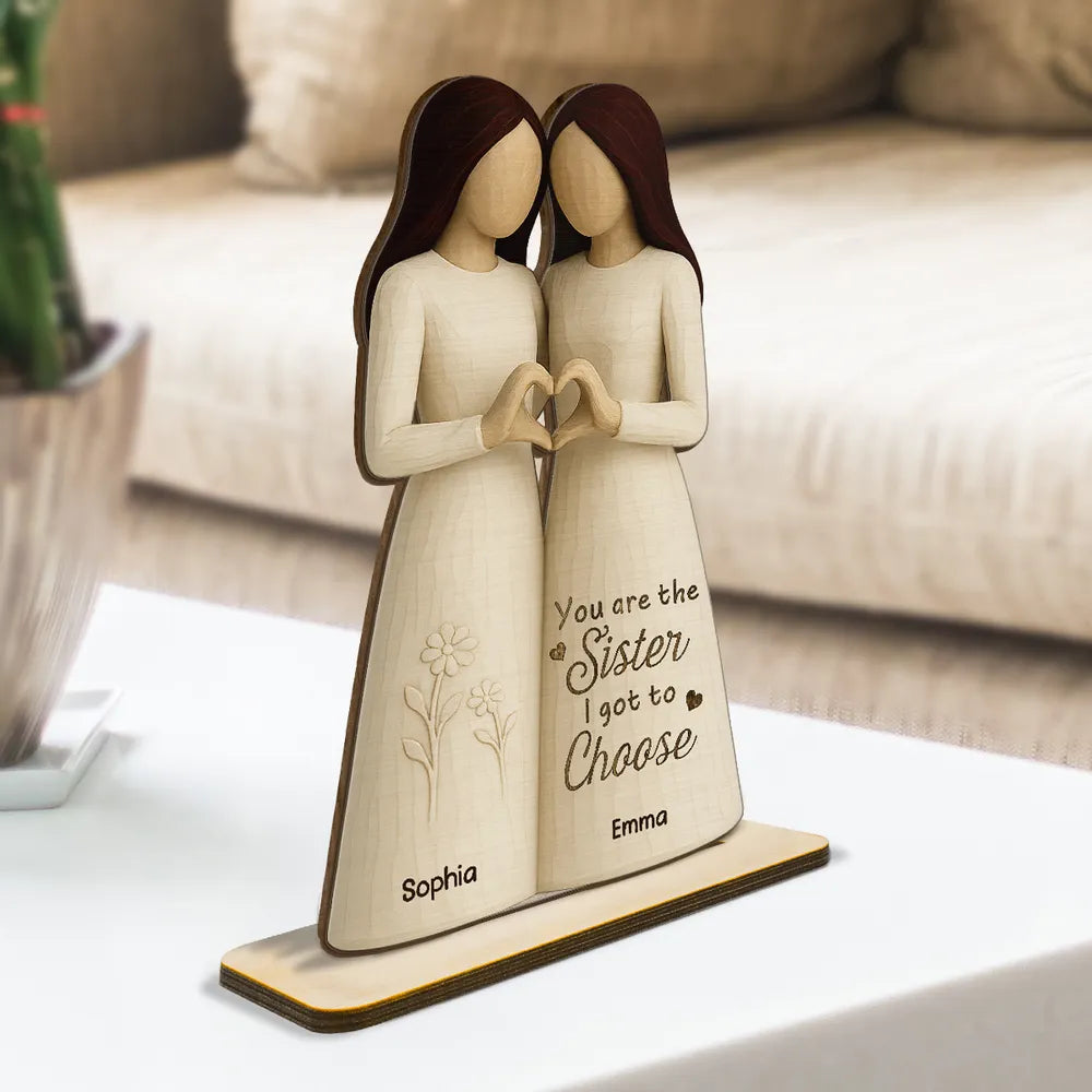 Besties Heart Hands Personalized Standing Wooden Plaque, Birthday Gift Friendship Gift for Besties, Best Friends