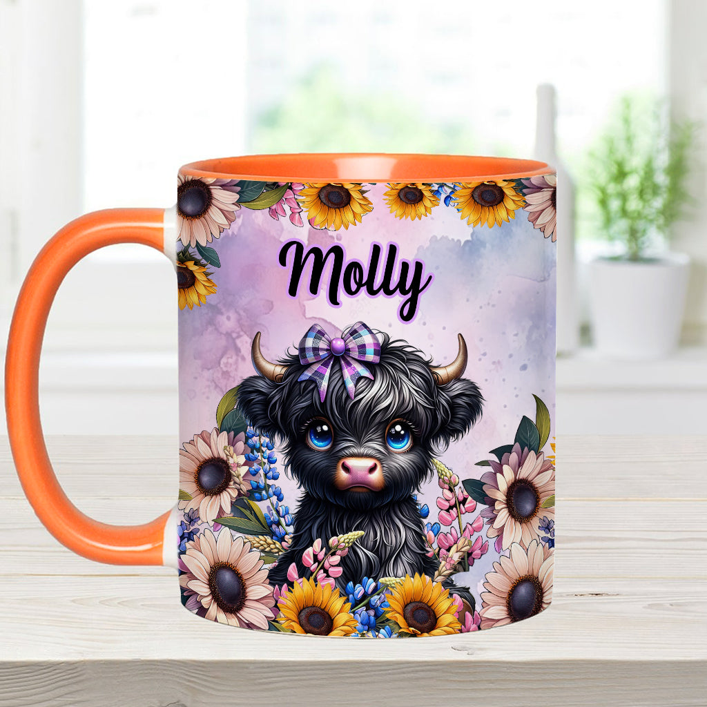 Cute Little Highland Cow - Personalized Accent Mug