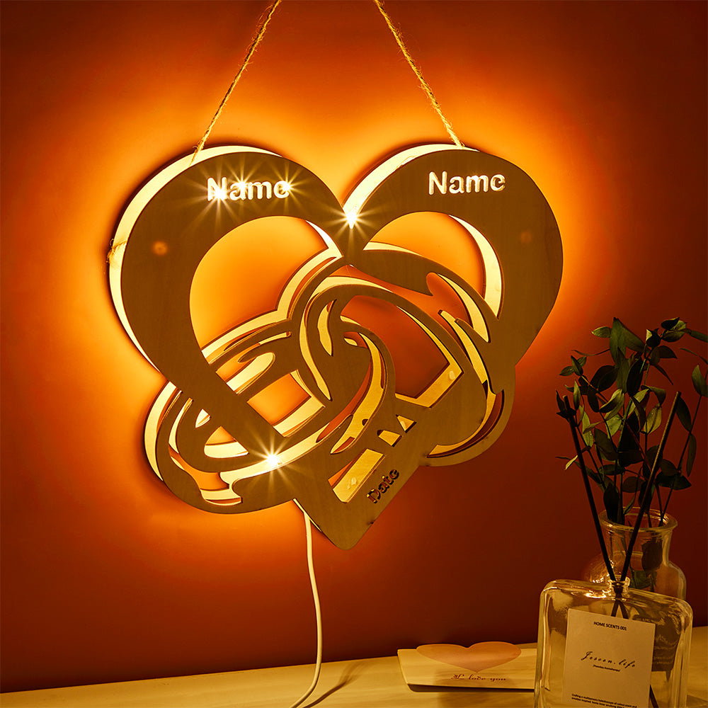 Forever In My Heart - Personalized Couple Heart Lamp