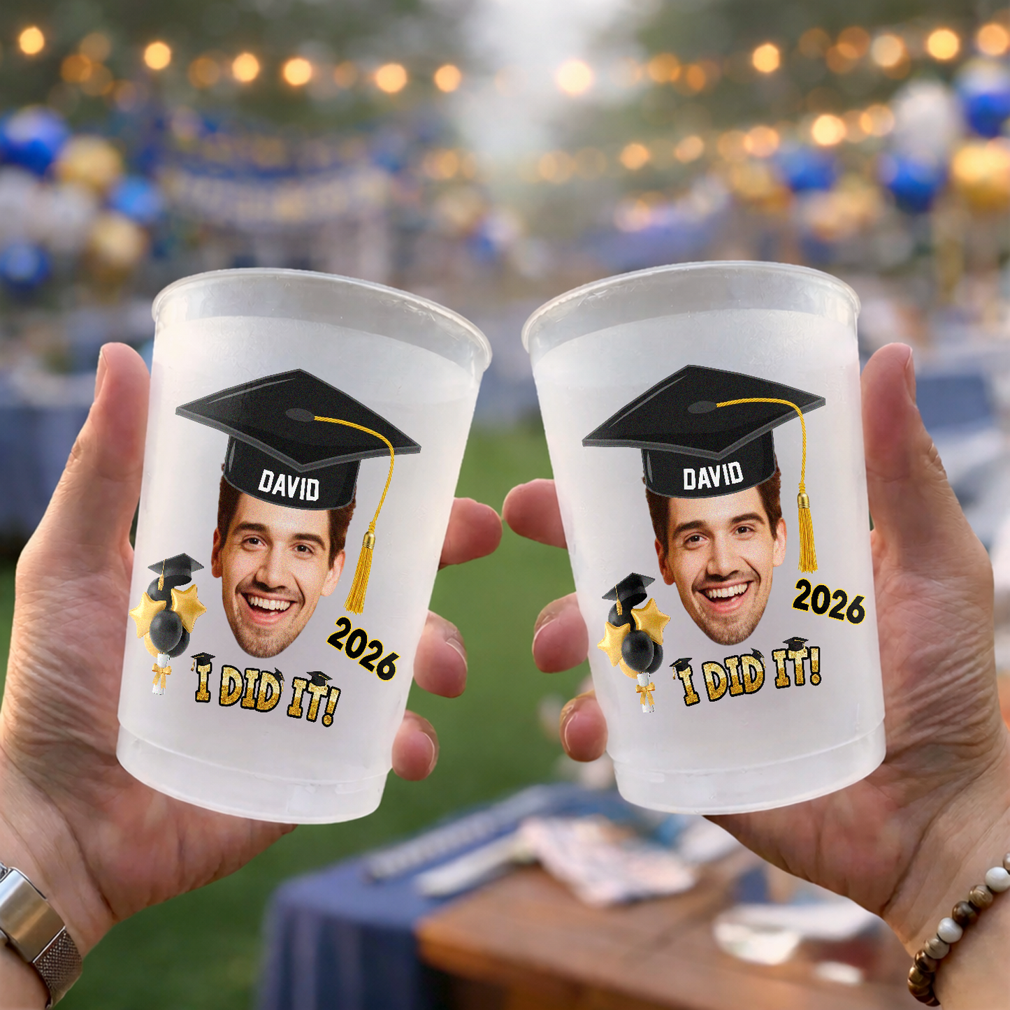 Personalized Graduation Frosted Plastic Cup With Custom Photo I Did It Party Drink Cup, Unique Gift For Grads