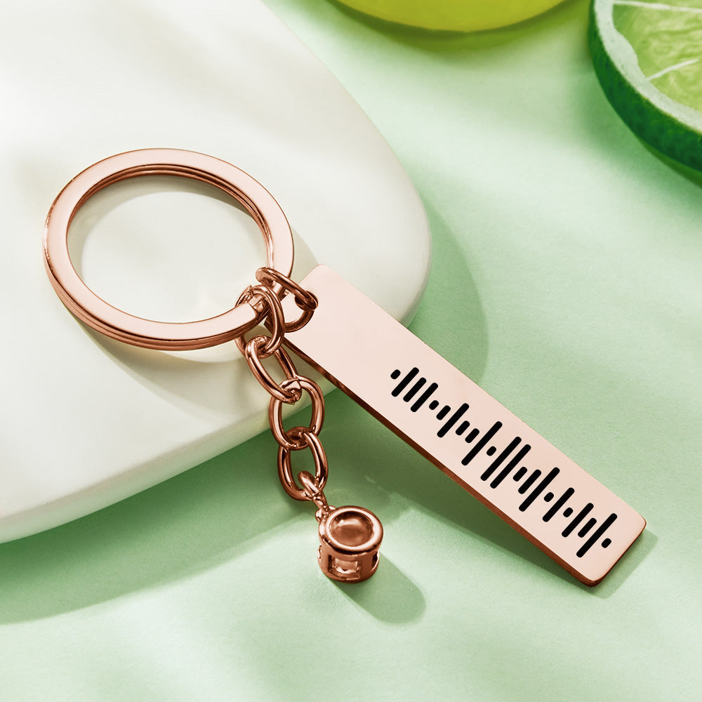 Custom Music Code Projection Music Code Projection Keychain - gift for anyone, who lost a loved one - Personalized Keychain