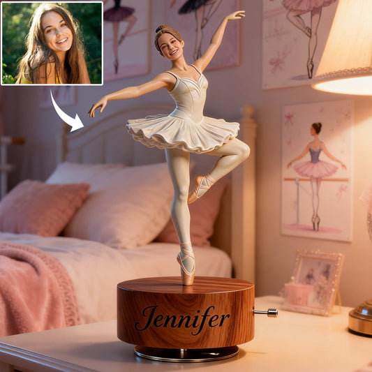 Custom From Any Photo - Personalized Ballet Rotating Music Plaque