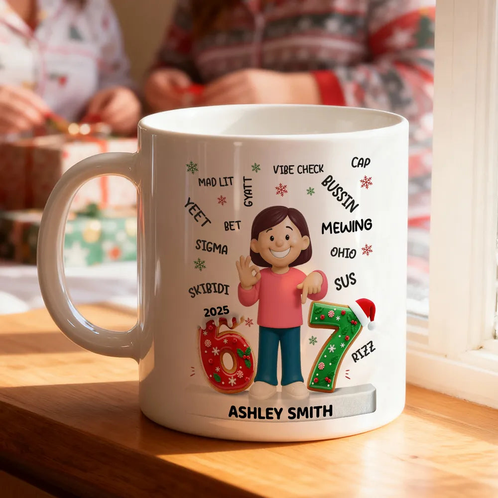 Teen Kid Custom Name Six Seven - Personalized Ceramic Mug, Fun Unique Gift for Kids or Teens