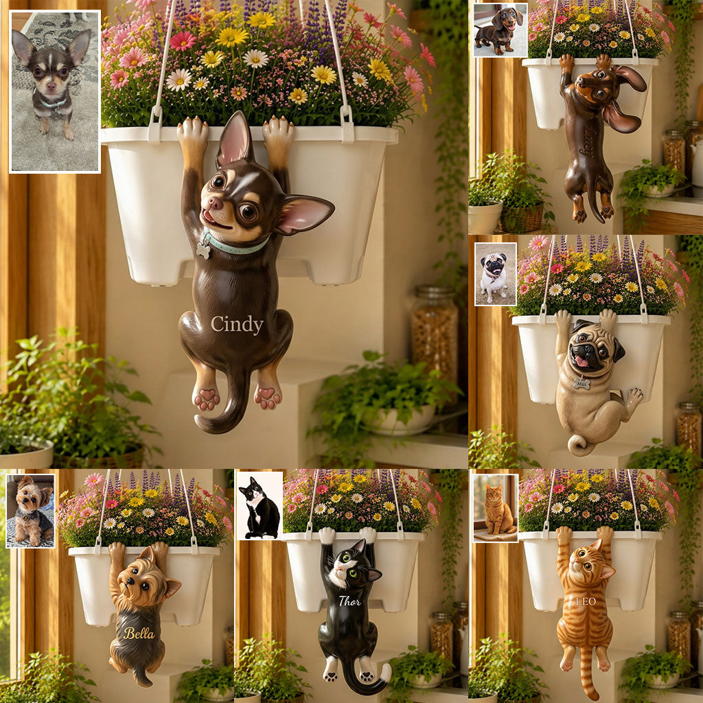 Custom Any Photo Funny Pet - Personalized Dog Hanging Pot