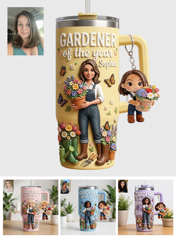 Gardener Of The Year - Personalized Gardening Plush Keychain