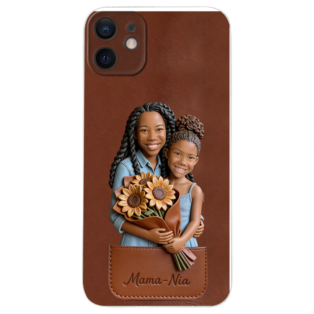 I Love You - Personalized Mother 3D Embossed Leather Phone Case