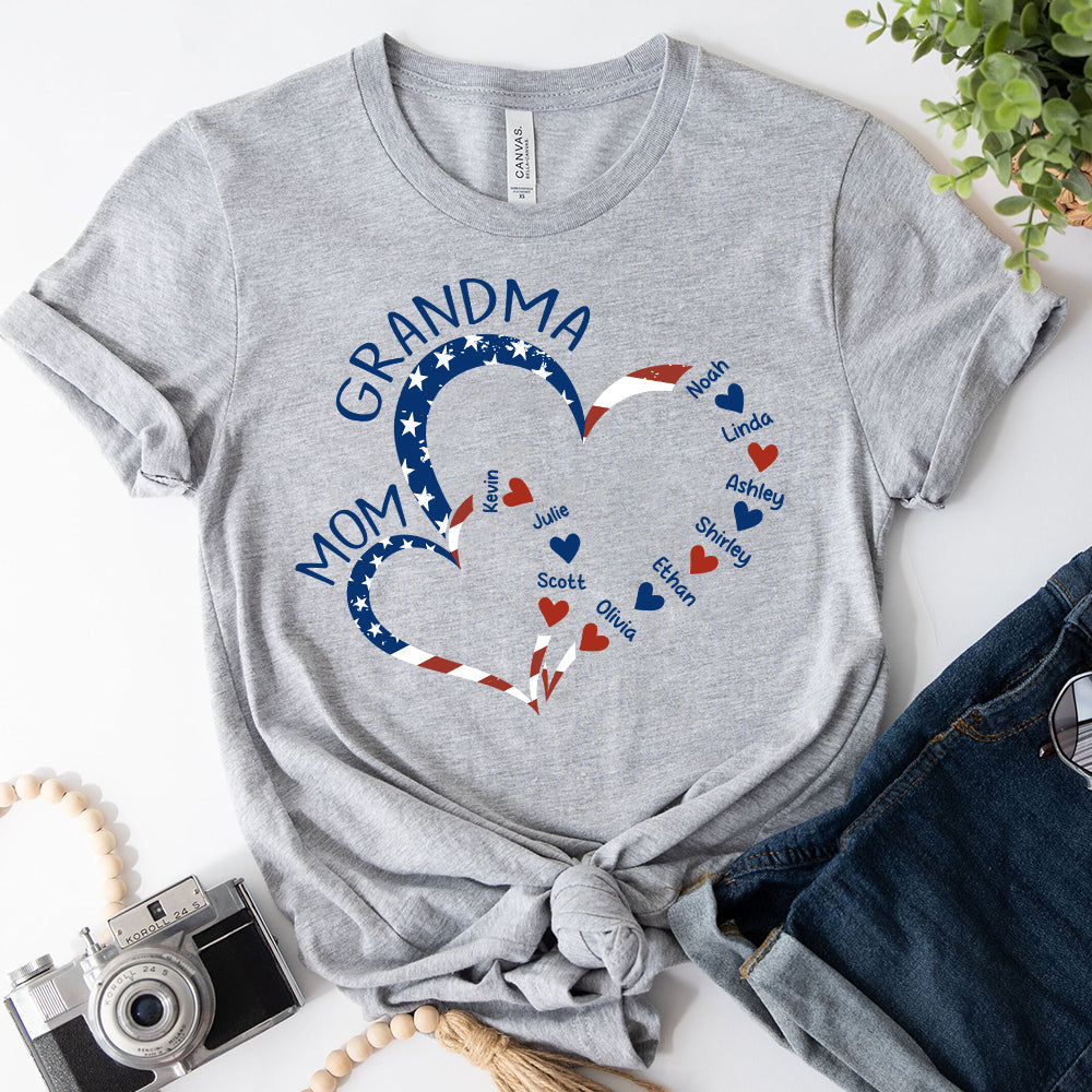 First Mom Now Grandma - Personalized Grandma T-shirt And Hoodie