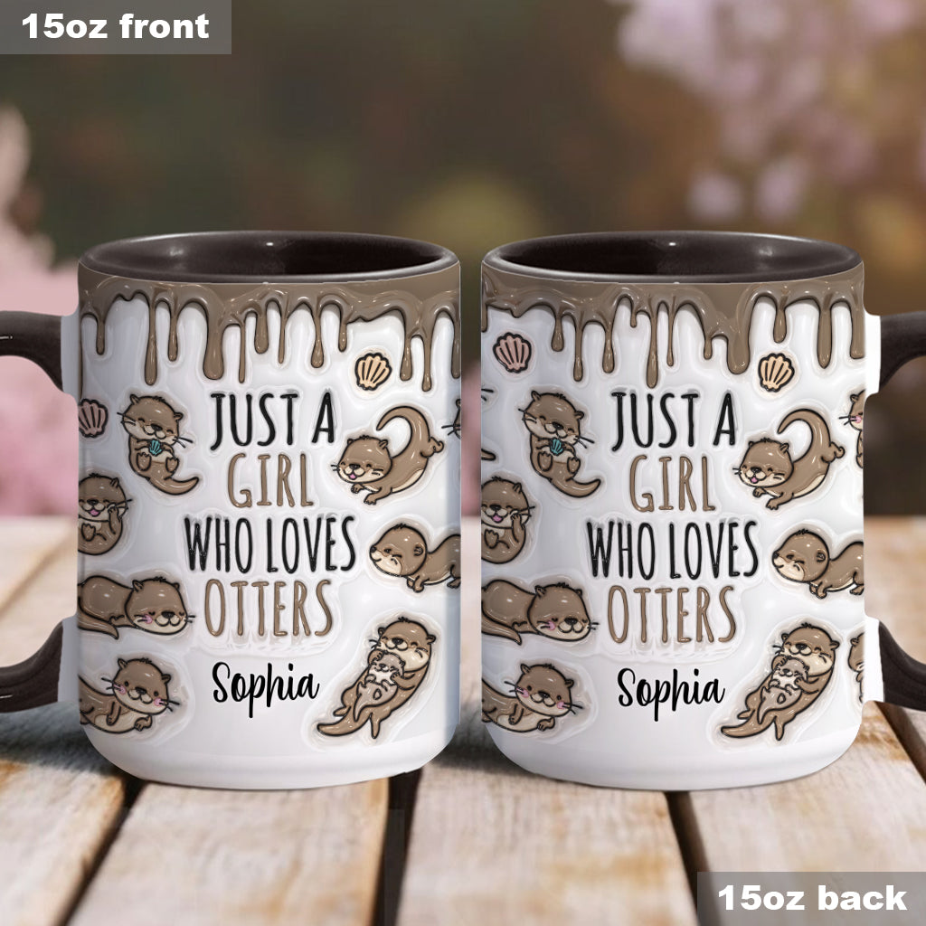 Just A Girl Who Loves Otters - Personalized Otter Accent Mug