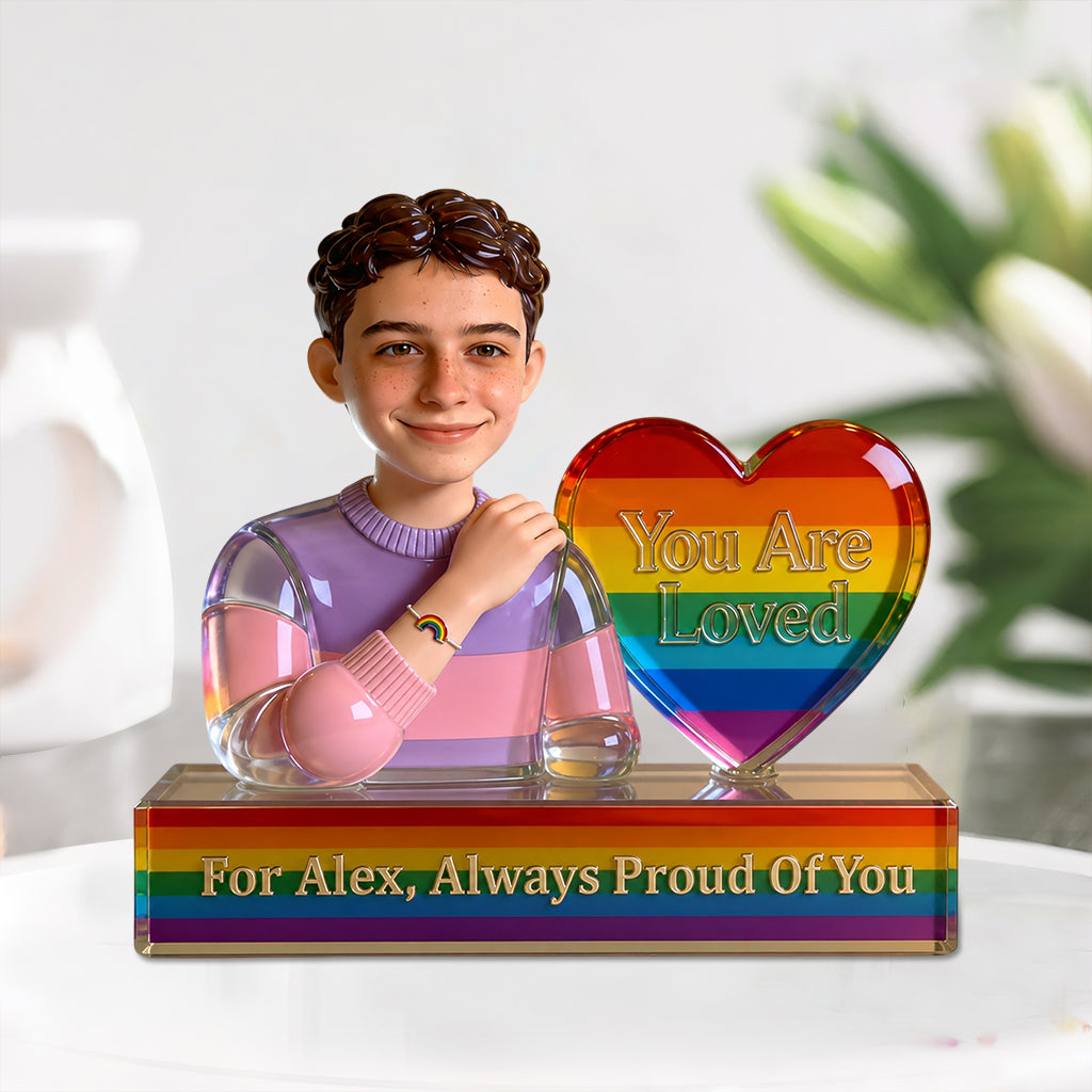 Coming Out Gift Keepsake With Message - Personalized LGBT Support Custom Shaped Acrylic Plaque