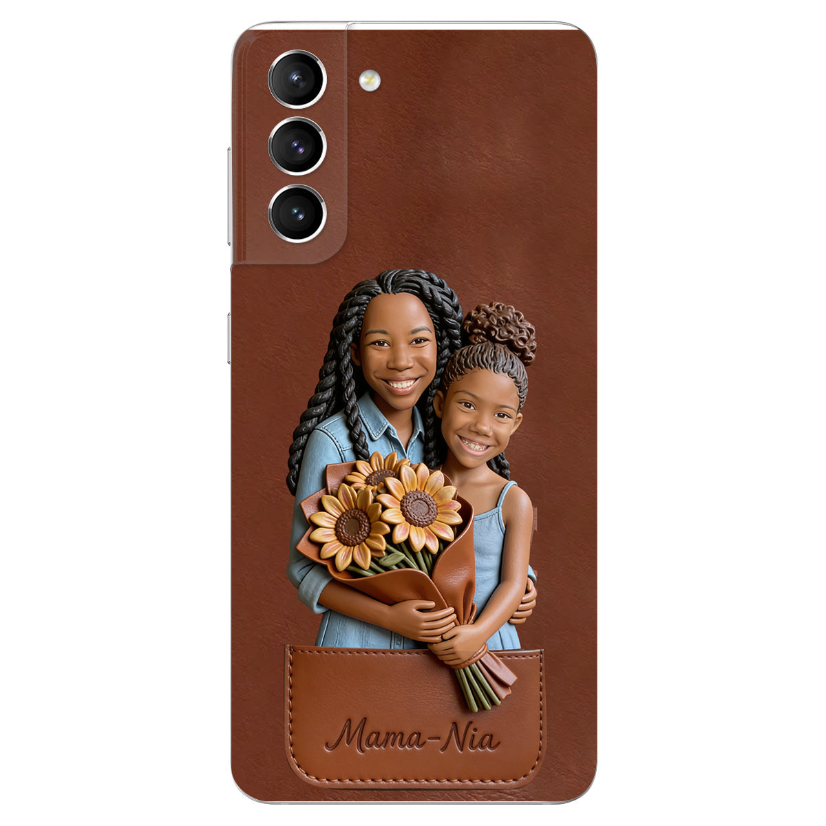 I Love You - Personalized Mother 3D Embossed Leather Phone Case