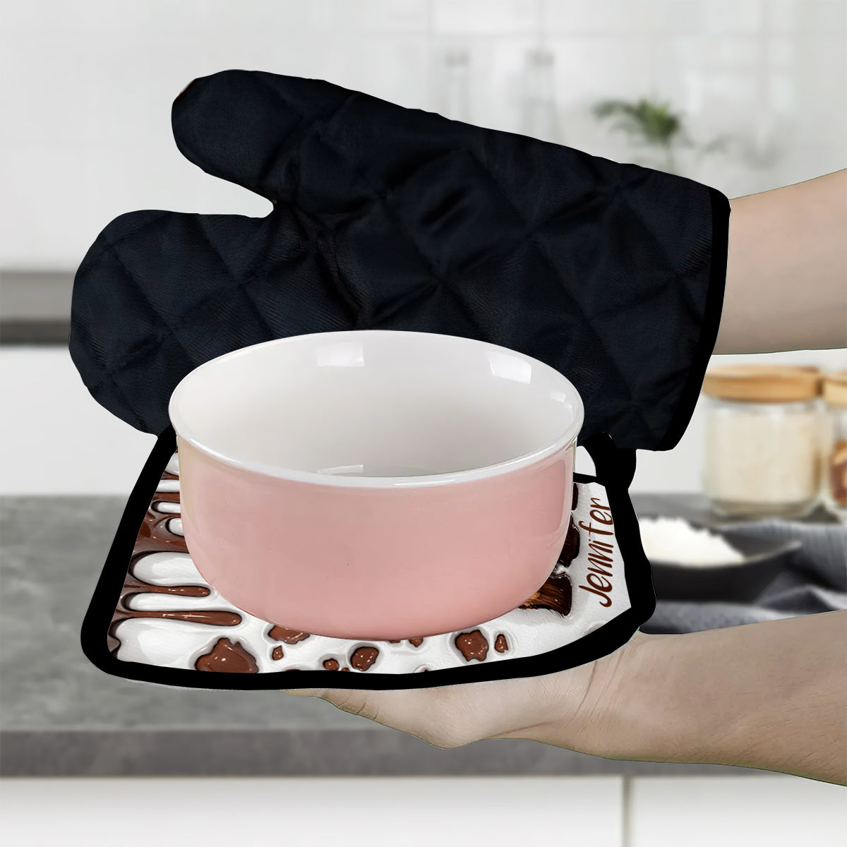 Just A Girl Who Loves Highland Cows - Personalized Oven Mitts & Pot Holder Set