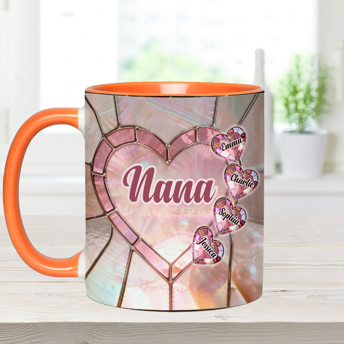 Blessed To Be Called Nana Mama Gigi Grandma - Personalized Grandma Set Accent Mug with Acrylic Stirrers