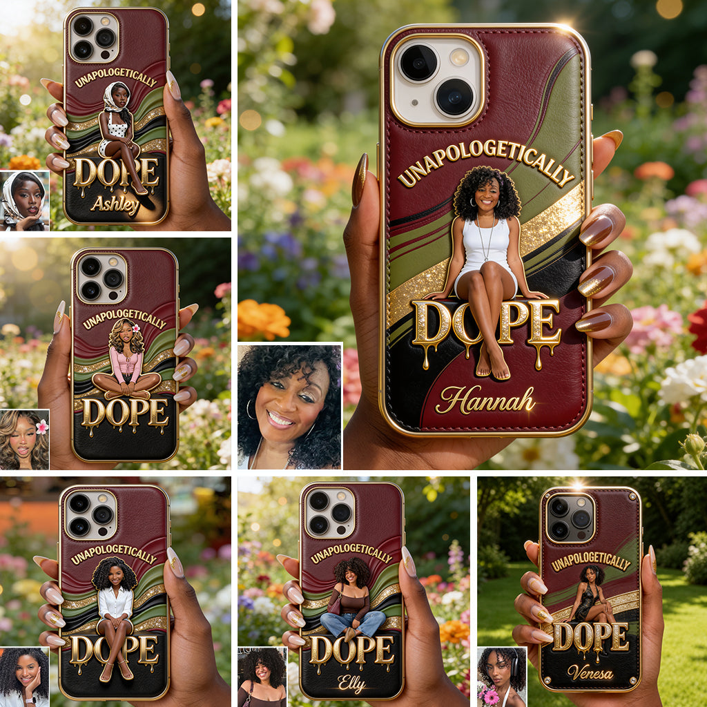 Happy Juneteeth, Black History, Black Pride - Personalized African American 3D Embossed Leather Phone Case