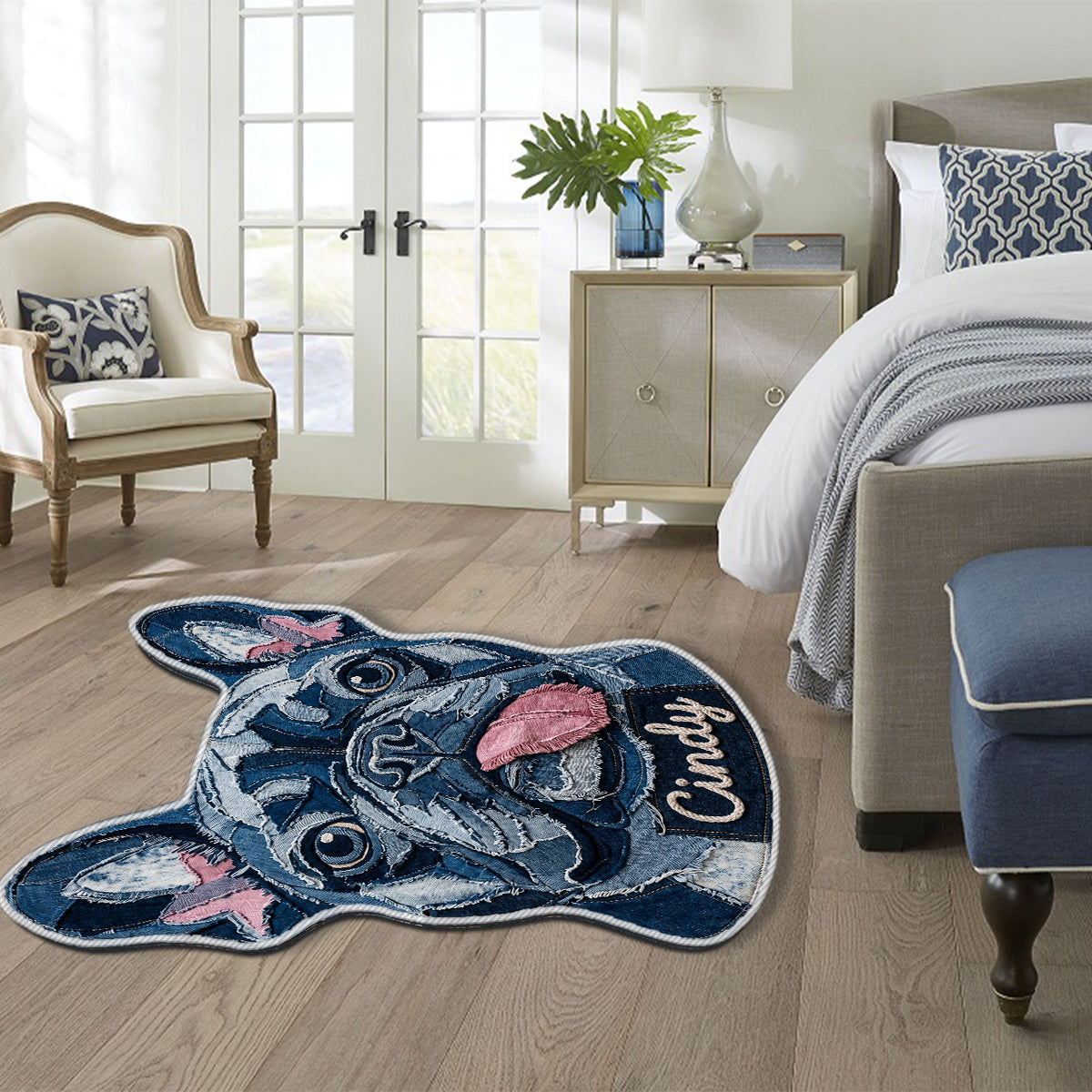 Denim Style Pet Rug - Personalized Dog Non-Slip Tufted Rug