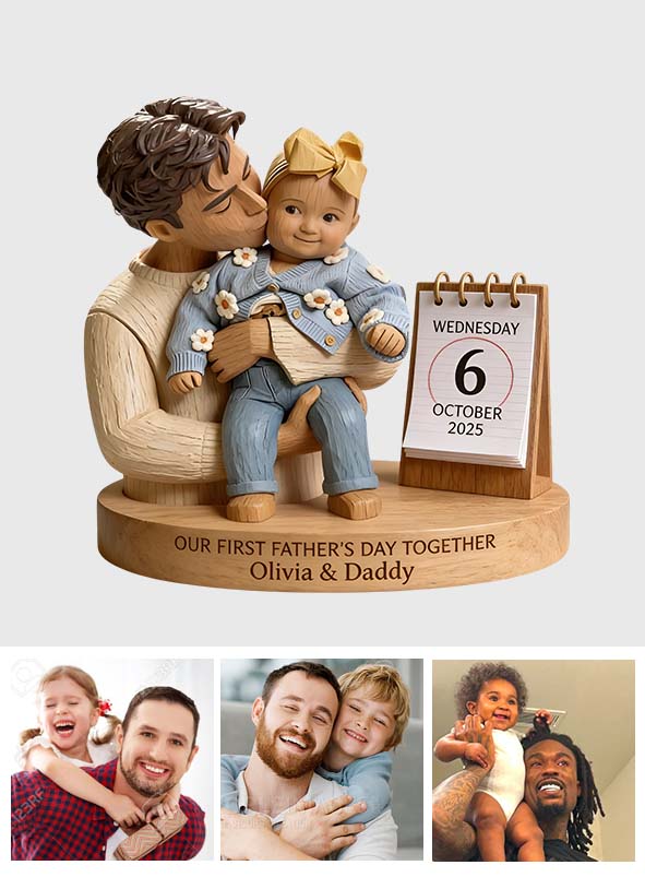 First Father's Day Gifts - Personalized Father Custom Shaped Wood Plaque