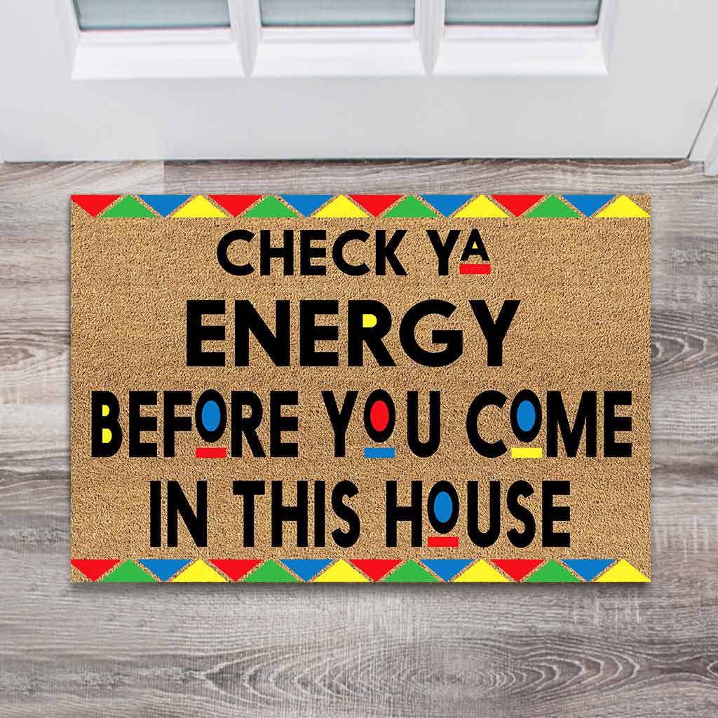 Check Ya Energy  - African American Doormat 062021