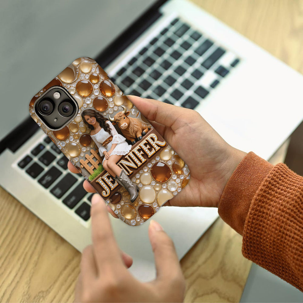Just A Girl Who Loves Highland Cows - Personalized Highland Cow Full Print Phone Case