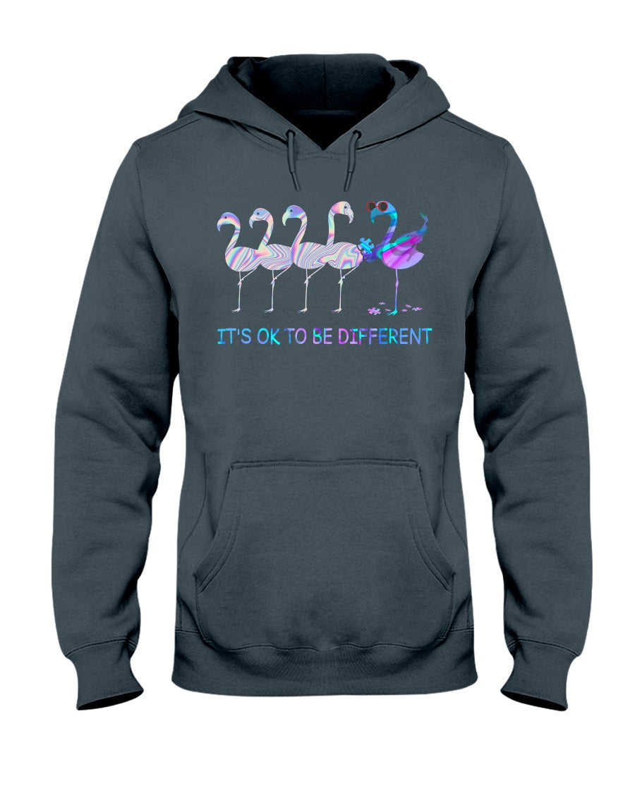 Flamingo It's Okay To Be Different - Autism Awareness T-shirt and Hoodie 0520