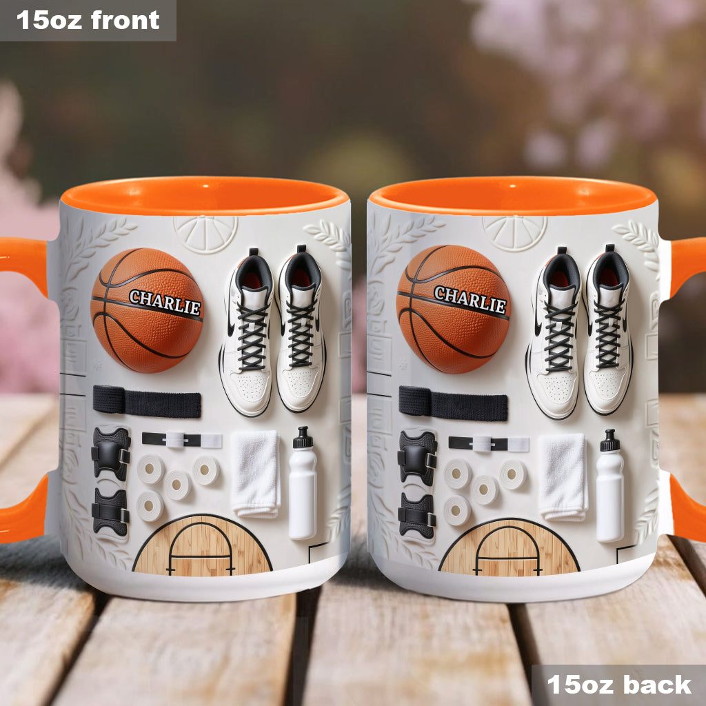 Love Basketball - Personalized Basketball Accent Mug & Coaster