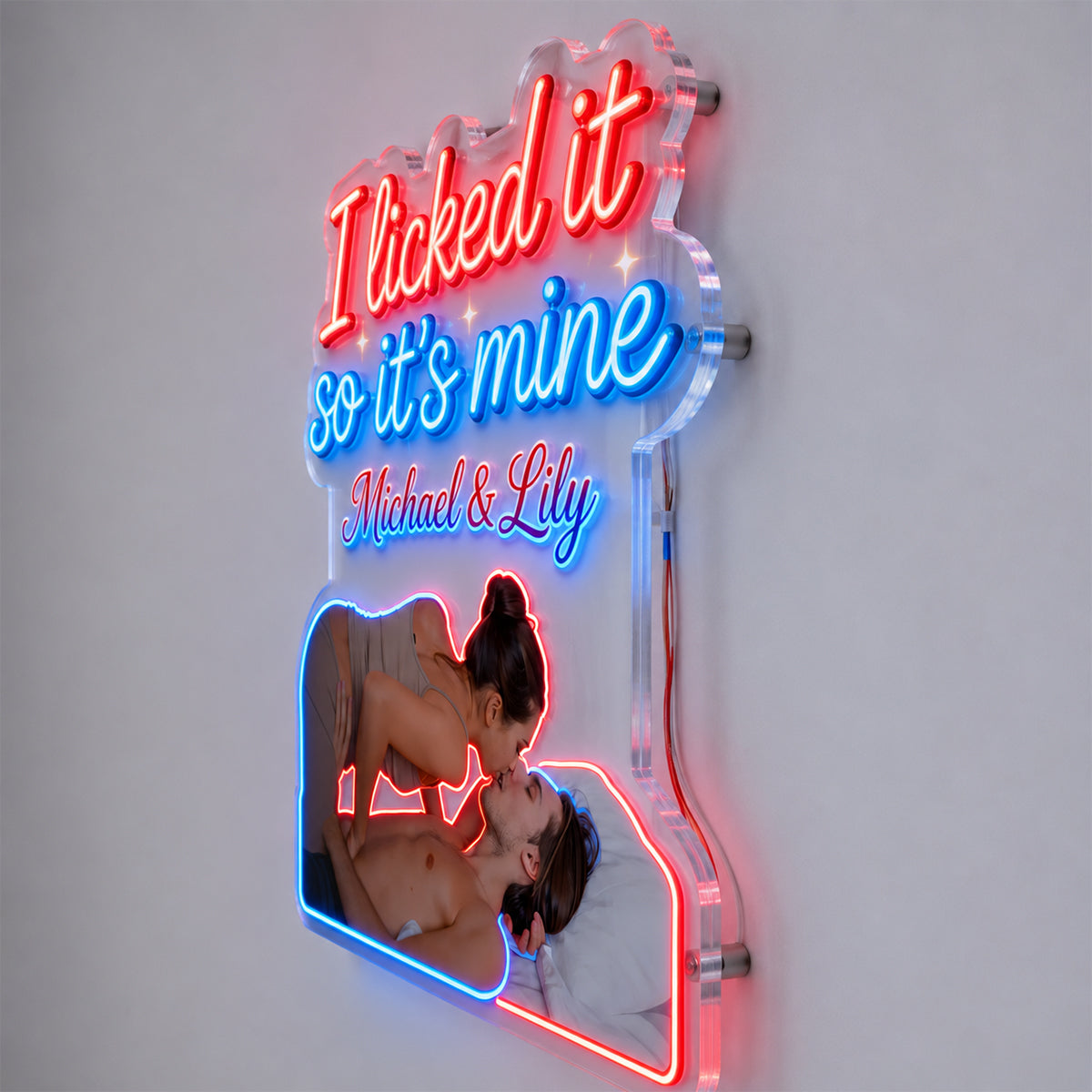 I Licked It So It's Mine - Personalized Spicy Couple Neon LED Light Sign