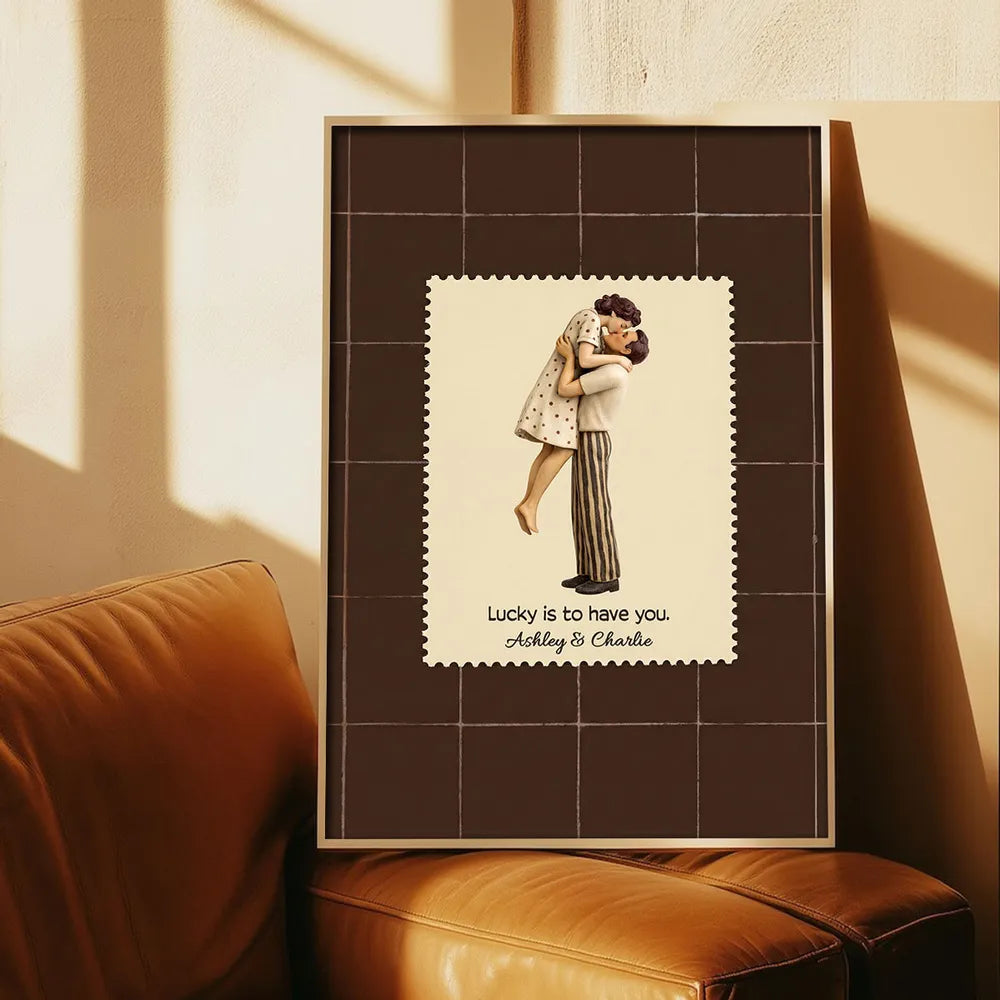 Lucky is to have you Couple Poster, Personalized Romantic Wall Art for Home Decor, Thoughtful Unique Gift for Couples