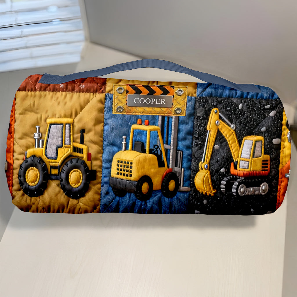 Construction Machine - Personalized Kid Nap Mat