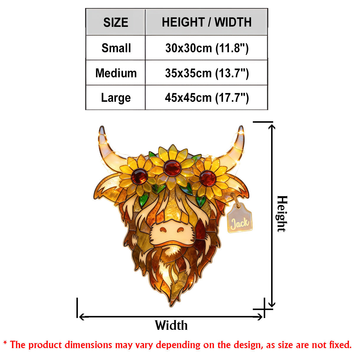 Highland Cow With Sunflowers - Personalized Highland Cow LED Light Acrylic Sign