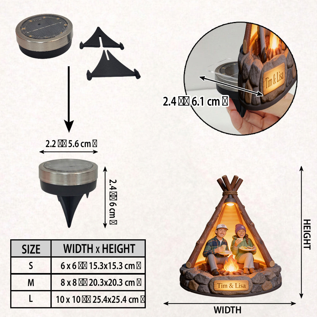 Campsite Lamp - Personalized Camping Solar Acrylic Light