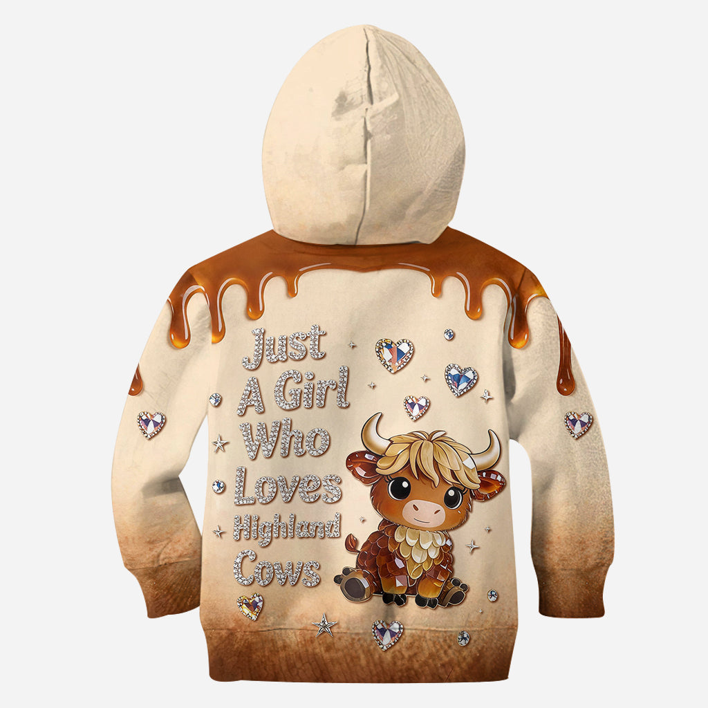 Just A Girl Who Loves Highland Cows - Personalized Highland Cow Hoodie and Leggings