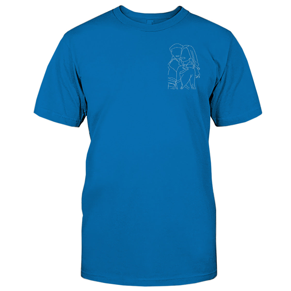 Custom Line Art - Personalized Step Mom Embroidered T-shirt