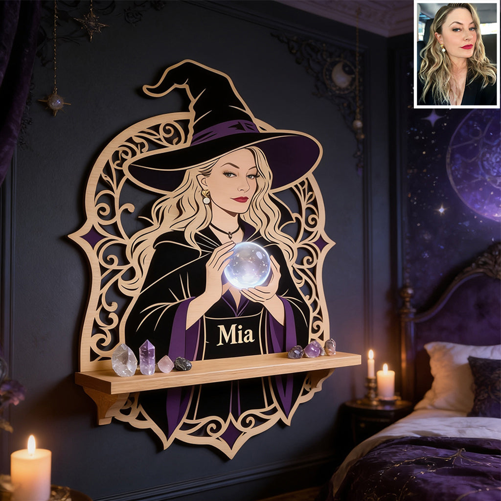 Be A Witch - Personalized Witch Wooden Floating Shelf