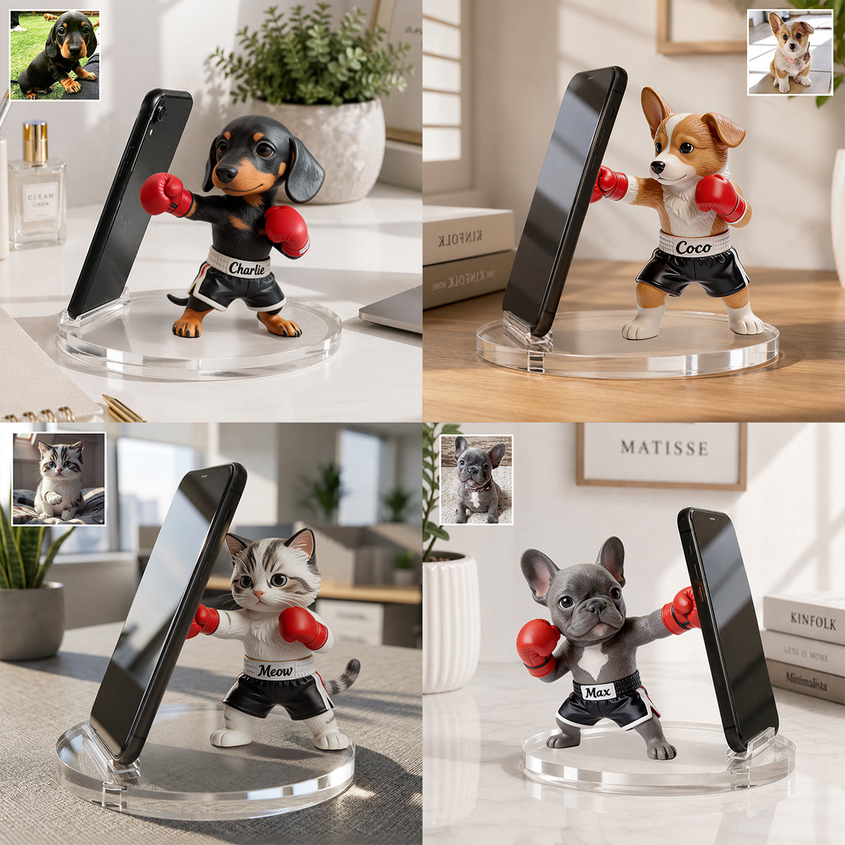 Gift For Pet Owner Dog Dad Dog Mom - Personalized Dog Phone/ Tablet Holder Stand