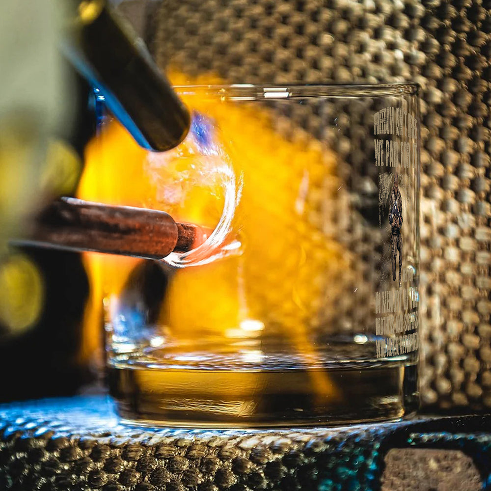 Freedom Isn't Free We Paid For It - Personalized Veteran Bullet Whiskey Glass