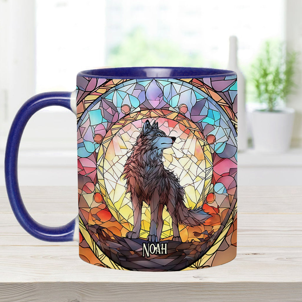 Fierce Spirit - Personalized Wolf Accent Mug