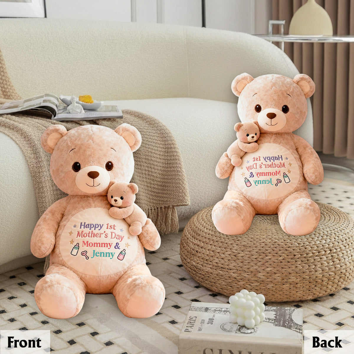 Happy 1st Mother's Day - Personalized Mother Premium Faux Fur Pillow