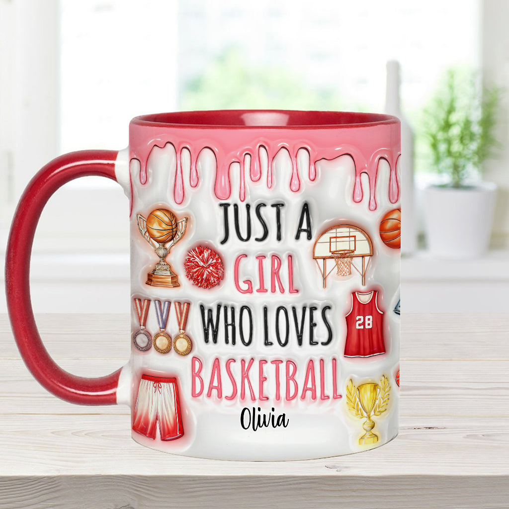 Just A Boy/A Girl Who Loves Basketball - Personalized Basketball Accent Mug