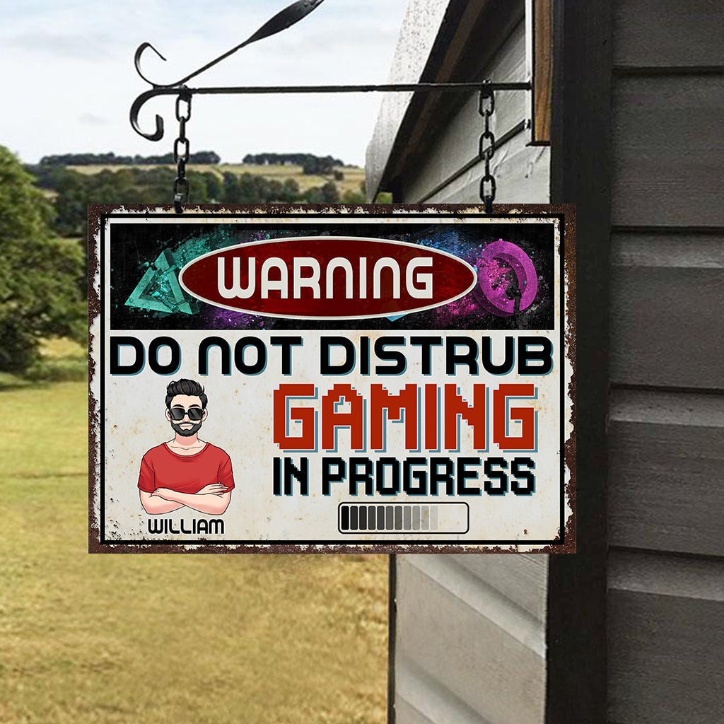 Gaming In Progress - Personalized Video Game Rectangle Metal Sign