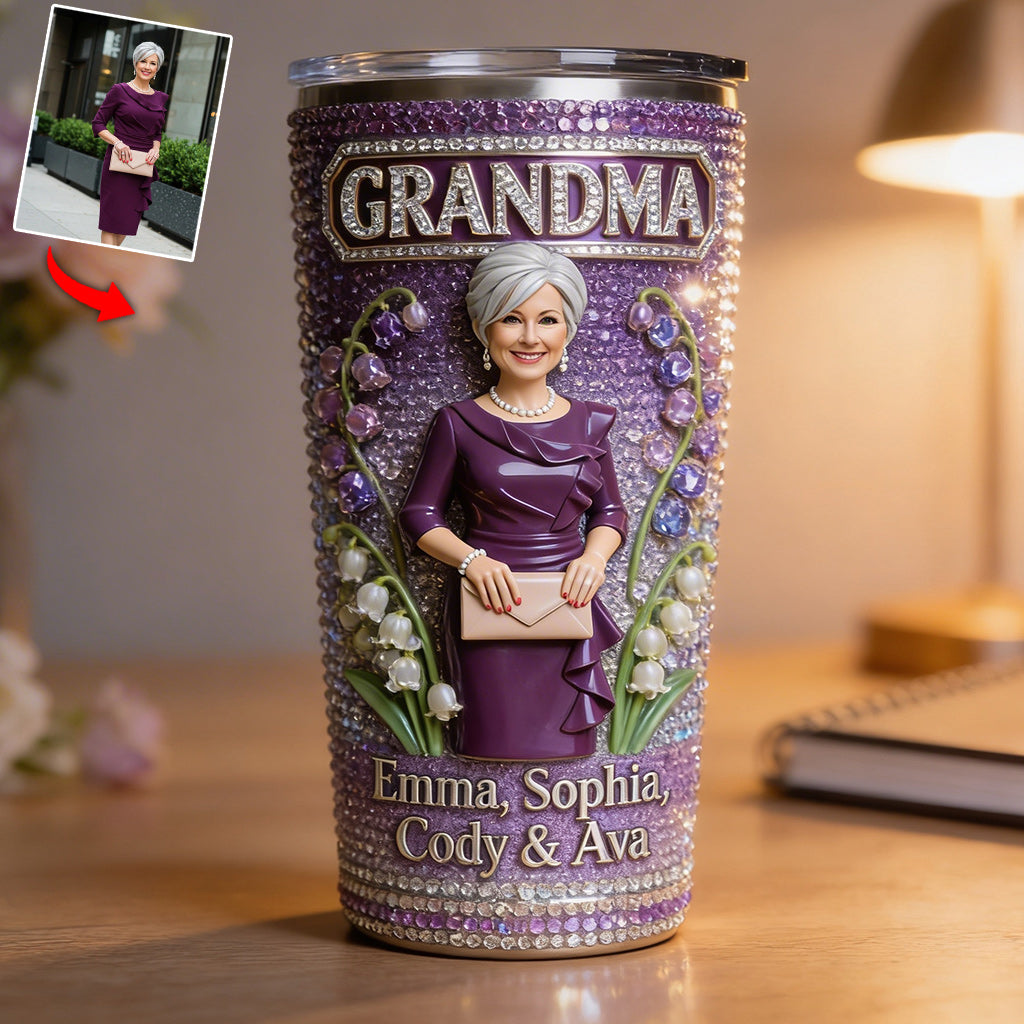 Custom Any Photo, Any Title - Personalized Grandma Tumbler