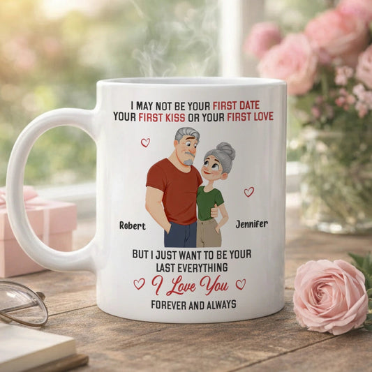 Personalized Ceramic Mug with Cute Cartoon Couple and I Love You Quote - Unique Romantic Gift for Him or Her