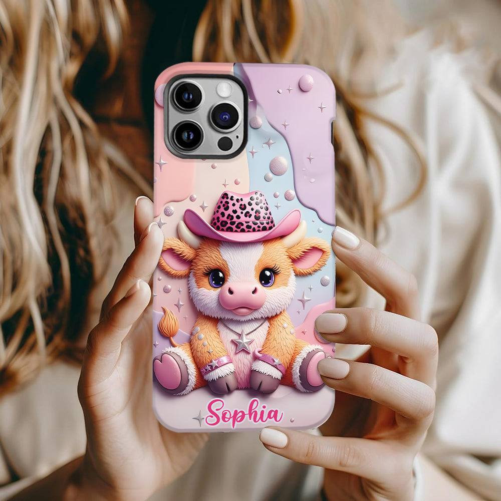 Adorable Highland Cow - Personalized Highland Cow Full Print Phone Case