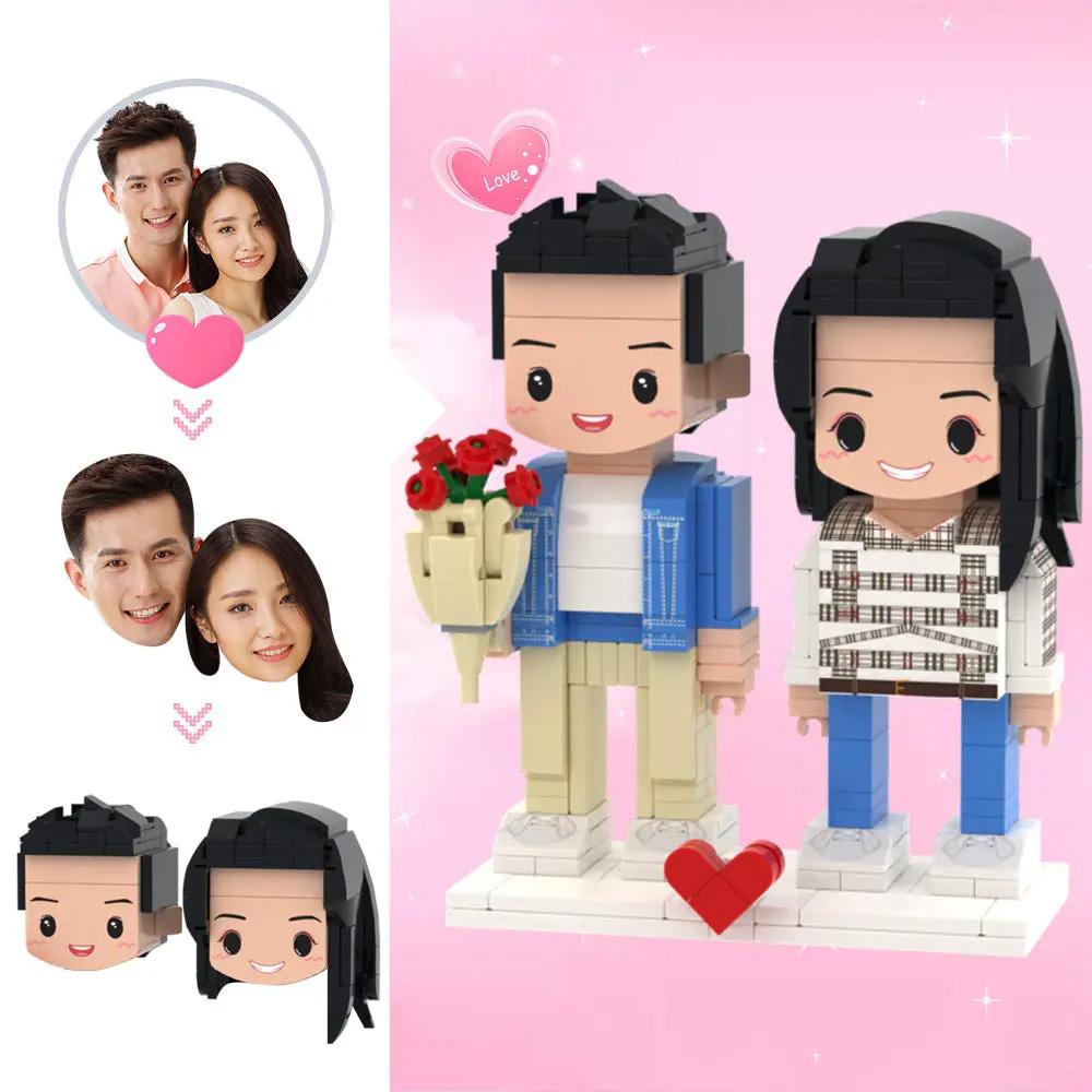 I Love You Forever - gift for husband, wife, boyfriend, girlfriend - Personalized Photos Brick Figures