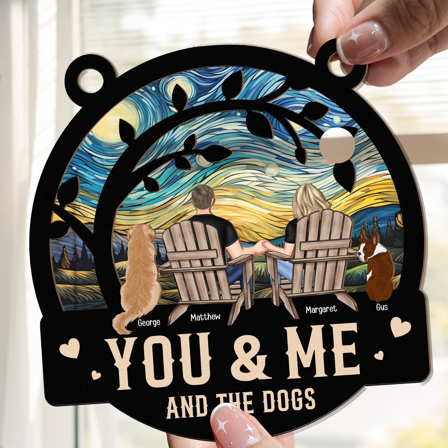 Custom Personalized Suncatcher Ornament with Unique Design