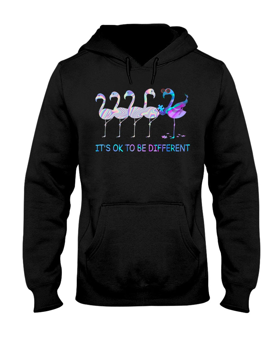 Flamingo It's Okay To Be Different - Autism Awareness T-shirt and Hoodie 0520
